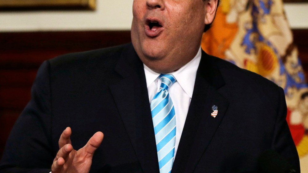 New Jersey Gov. Chris Christie at a new conference in Trenton, N.J., Thursday, December 19, 2013.