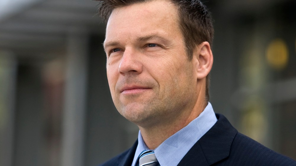 In this May 3, 2010 photo, attorney Kris Kobach poses for a photo in Kansas City, Mo.