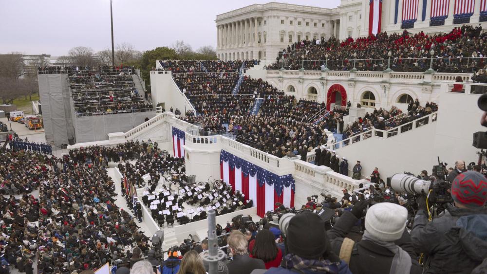 WASHINGTON, United States - The swearing-in ceremony for the second term of U.S. President Barack Obama is held before the U.S. Capitol in Washington on Jan. 21, 2013. (Kyodo via AP Images)
