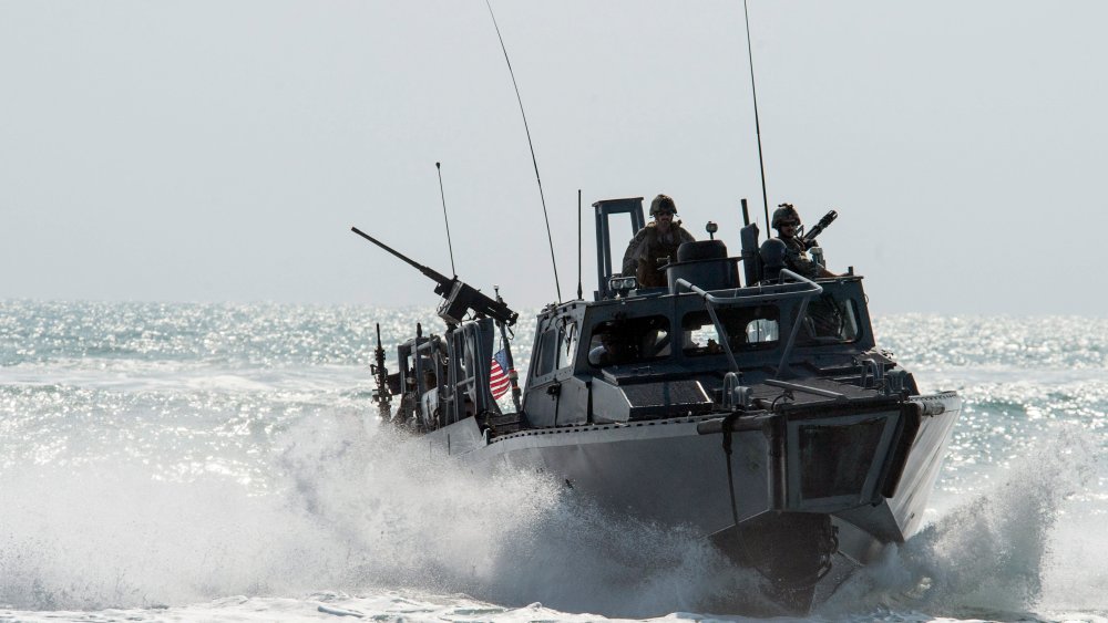 This Nov. 2, 2015, image provided by the U.S. Navy, shows Riverine Command Boat (RCB) 805 in the Persian Gulf. (Photo by Torrey W. Lee/U.S. Navy/AP)