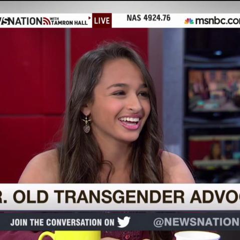 Jazz Jennings on the set of NewsNation