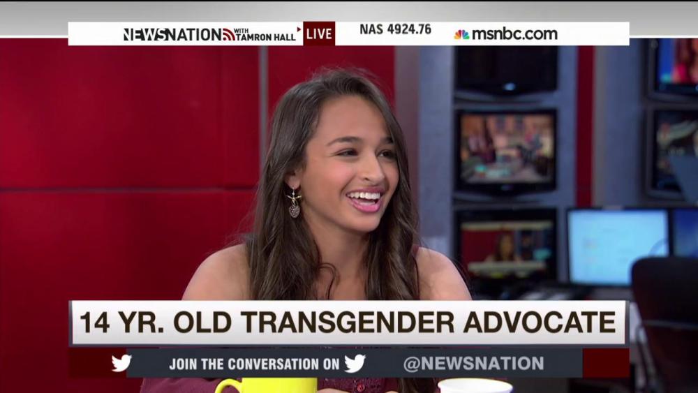 Jazz Jennings on the set of NewsNation