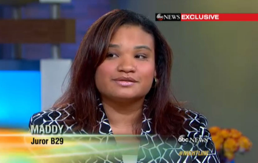 Juror B29 in the George Zimmerman trial speaks to ABC's Robin Roberts in an interview aired July 25.