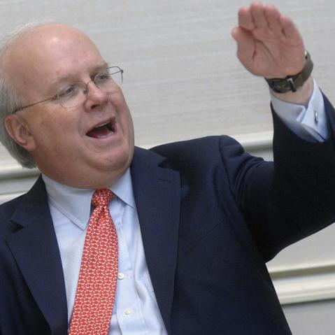 Karl Rove, former deputy chief of staff and senior adviser to President George W. Bush, speaks to members of the media before a Walton County Chamber of Commerce dinner at the Baytowne Conference Center, Thursday, Dec. 1, 2011 in Sandestin, Fla  (AP...