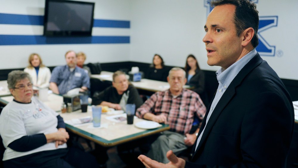 U.S. Senate candidate Matt Bevin speaks at a meet and greet, Tuesday Jan. 14, 2014 in Henderson, Kentucky.