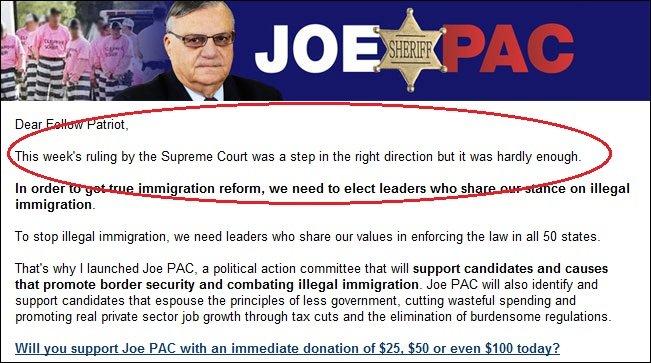 Spin of the week so far: Sheriff Joe Arpaio
