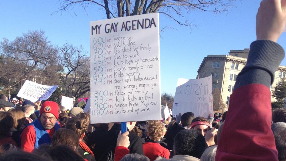 The gay agenda (hourly version)