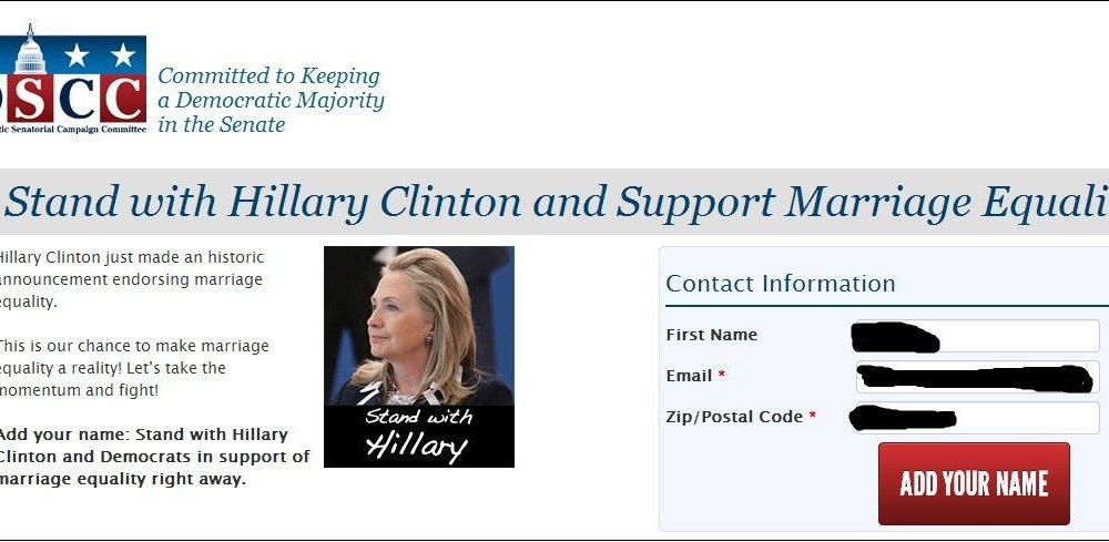 Mailer: Democrats see political gain in Clinton's support for marriage