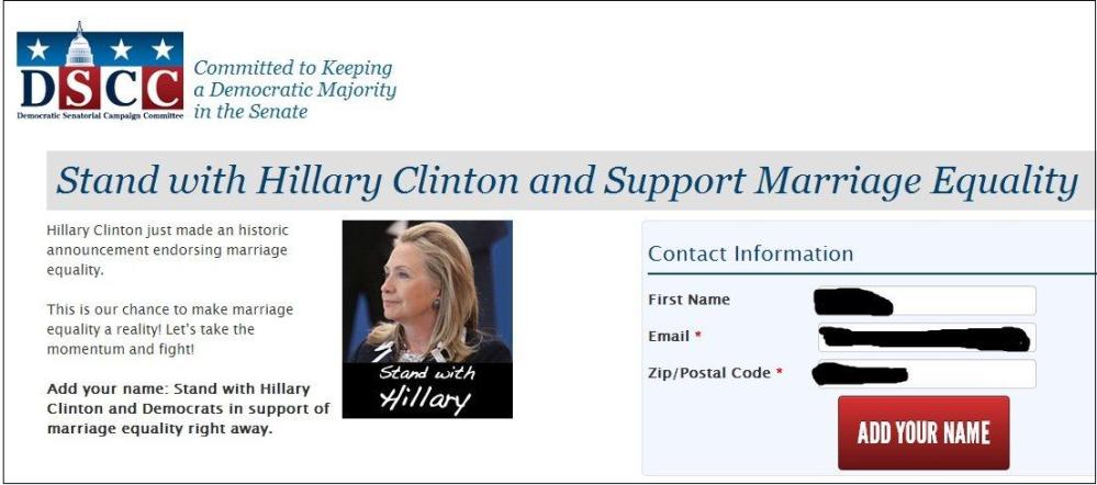 Mailer: Democrats see political gain in Clinton's support for marriage