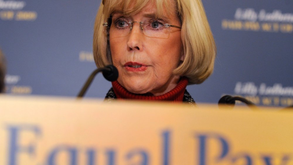 In this Jan. 22, 2009 file photo, Lilly Ledbetter speaks during a news conference on Capitol Hill in Washington.  (AP Photo/Susan Walsh, File)