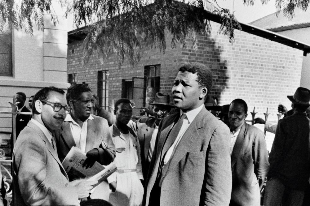 Nelson Mandela, then acting as a defense lawyer, during the Treason Trial in Johannesburg, South Africa, 1961.
