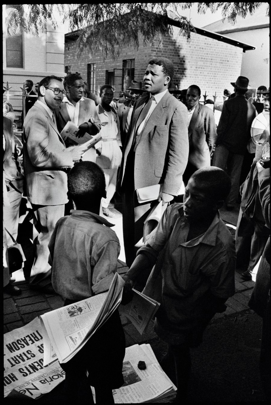 Nelson Mandela, then acting as a defense lawyer, during the Treason Trial in Johannesburg, South Africa, 1961.
