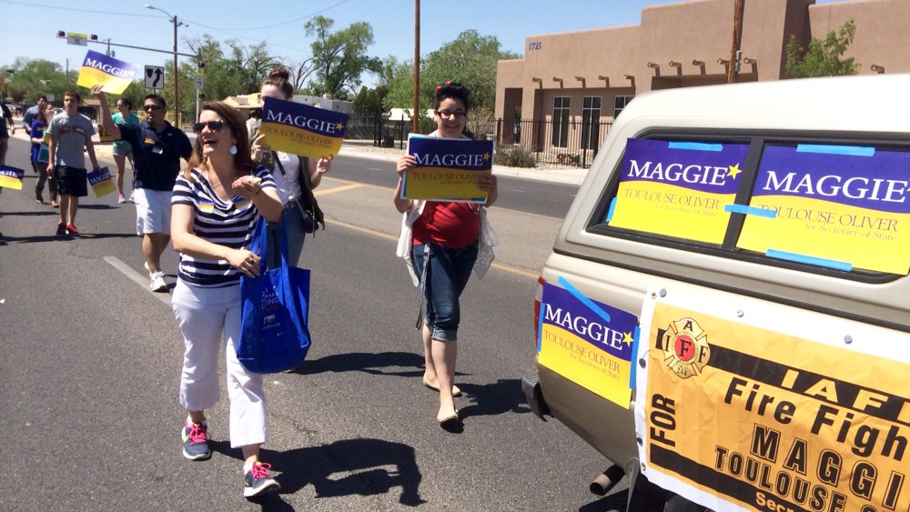 Maggie Toulouse Oliver and supporters.