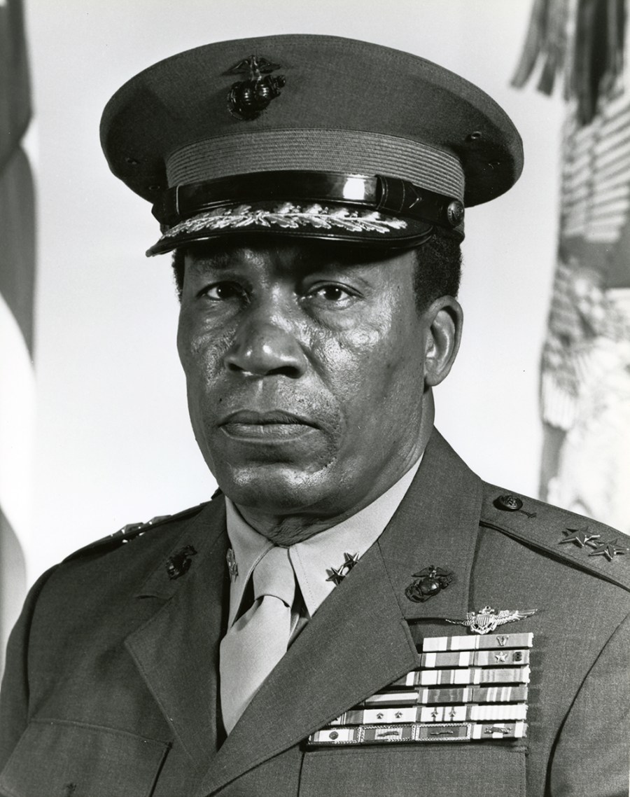 U.S. Marine Corps Lt. General Frank E Petersen in 1986. (Photo by SSgt. T. L. Burton/Marine Corps)