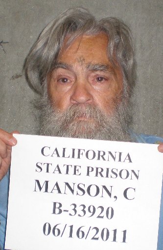 This image released by the California Department of Corrections on April 5, 2012, shows convicted serial killer Charles Manson on June 16, 2011 at the California State Prison in Corcoran, California. California corrections officials released new...