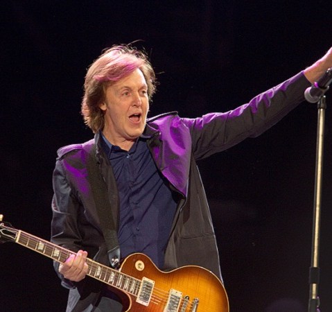 Paul McCartney performing at the Hard Rock Calling festival in London, July 14, 2012. (Rex Features via AP Images)