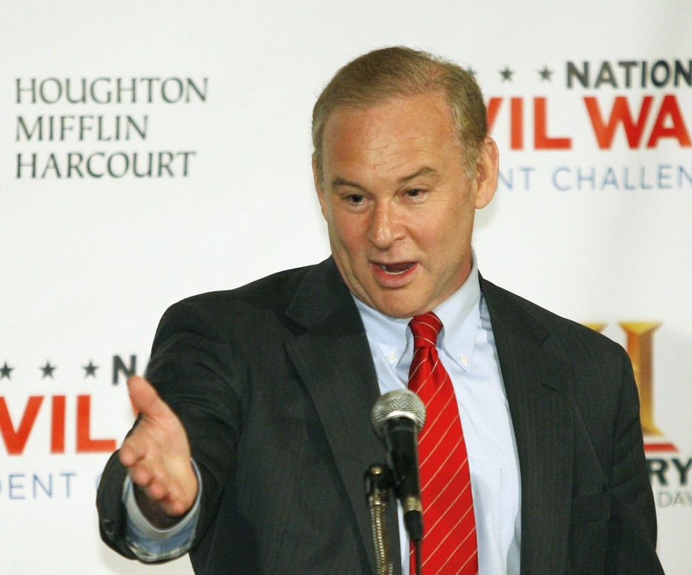 Rob McCord, PA State Treasurer, speaks at the National Civil War Student Challenge 2nd Prize Award Ceremony at Wissahickon HS in Ambler, Pa. honoring junior Tyler Leard with a $5,000 college scholarship check from HISTORY and Houghton Mifflin Harcourt...