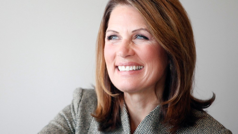 Minnesota congresswoman Michele Bachmann attends a medical device roundtable event at Rasmussen College, Tuesday, Oct. 16, 2012, in Blaine, Minn. (AP Photo/Stacy Bengs)
