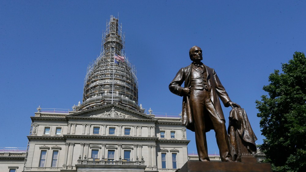 The Michigan Statehouse, Tuesday, July 28, 2015, in Lansing, Mich.