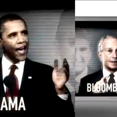An image from the NRA's latest attack ad.