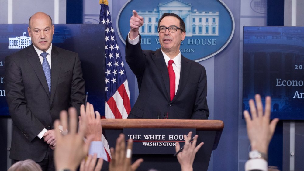 Image: White House news conference with US Treasury Secretary Steven Mnuchin and National Economic Director Gary Cohn