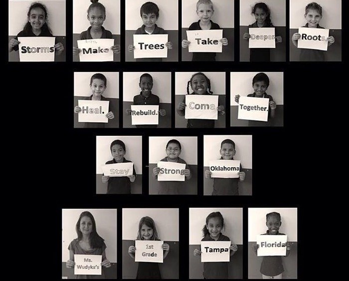 Sarah Wudyka's first grade class in Tampa, Florida.