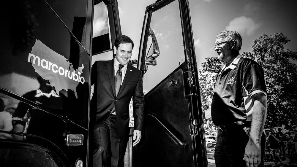 Senator Marco Rubio arrives for a press conference at Temple Beth EL in West Palm Beach, Fl., March 11, 2016. (Photo by Mark Peterson/Redux for MSNBC)