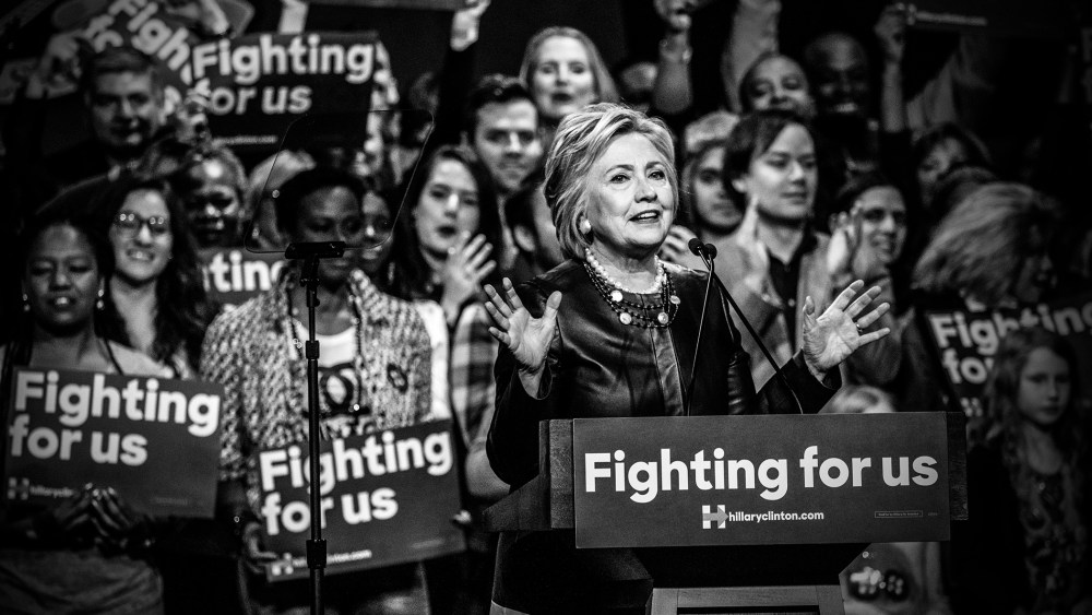 Hillary Clinton speaks at a rally at the Apollo Theatre in Harlem in New York, March 30, 2016. (Photo by Mark Peterson/Redux for MSNBC)