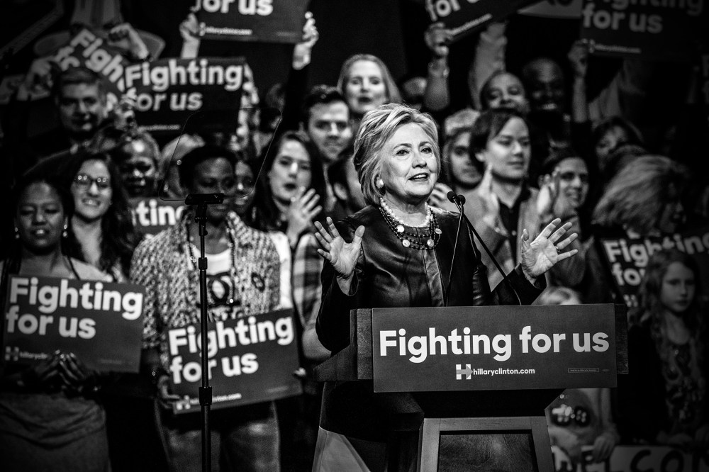 Hillary Clinton speaks at a rally at the Apollo Theatre in Harlem in New York, March 30, 2016. (Photo by Mark Peterson/Redux for MSNBC)