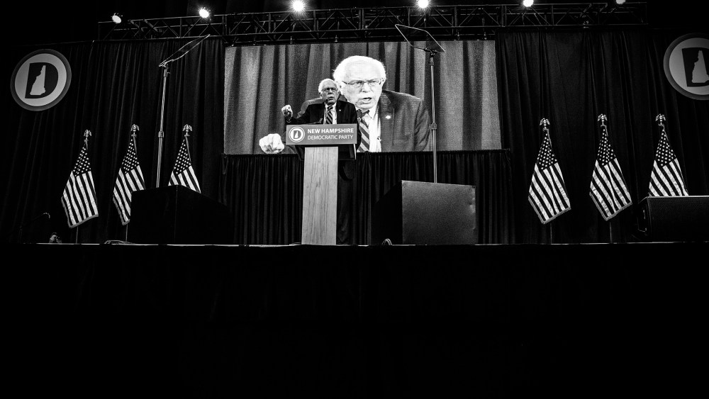Democratic Presidential candidate Senator Bernie Sanders (I-VT) speaks during the New Hampshire Democratic Party State Convention on Sept. 19, 2015 in Manchester, N.H. (Photo by Mark Peterson/Redux for MSNBC)