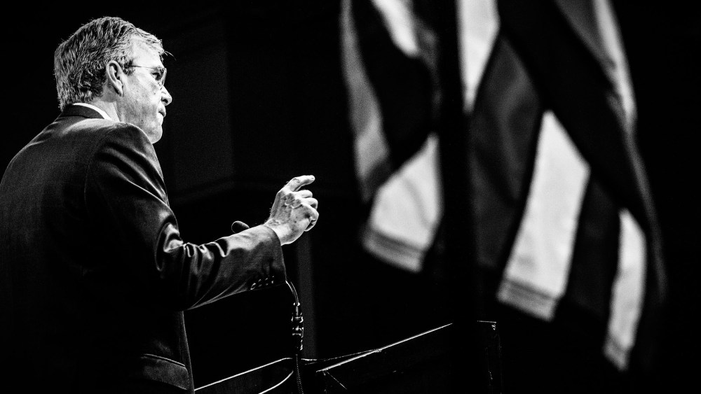 Republican presidential candidate Jeb Bush speaks at the RedState Gathering in Atlanta, Ga., on Aug. 8, 2015. (Photo by Mark Peterson/Redux for MSNBC)