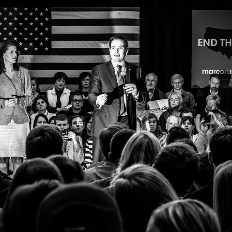 Marco Rubio at a rally in Columbia, S.C. on Feb. 19, 2016. (Photo by Mark Peterson/Redux for MSNBC)