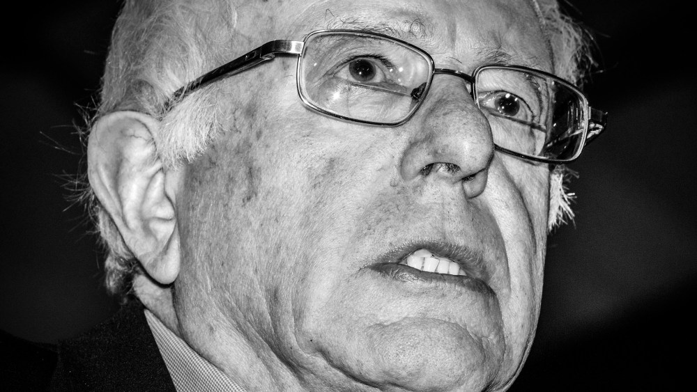 Bernie Sanders arrives at a rally for students at Franklin Pierce University in Rindge, N.H., Feb. 6, 2016. (Photo by Mark Peterson/Redux for MSNBC)