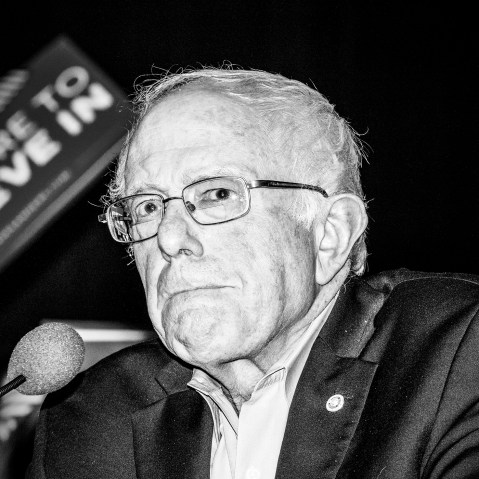 Sen. Bernie Sanders holds a rally in Derry, N.H. on Feb. 8, 2016. (Photo by Mark Peterson/Redux for MSNBC)