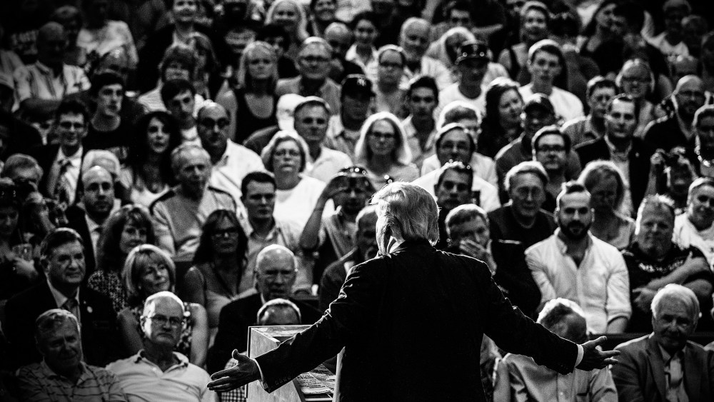 Donald Trump speaks at a town hall event in Rochester, N.H. on Sept. 17, 2015. (Photo by Mark Peterson/Redux for MSNBC)