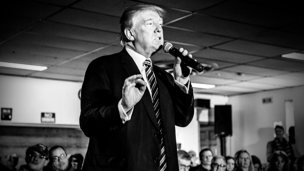 Republican presidential candidate Donald Trump speaks at an event at Elks Lodge in Salem, N.H., on Feb. 8, 2016. (Photo by Mark Peterson/Redux for MSNBC)