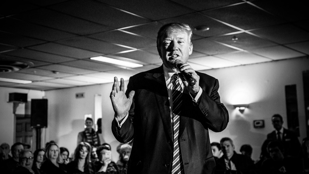 Republican presidential candidate Donald Trump campaigns in New Hampshire on Feb. 8, 2016 ahead of the primary. (Photo by Mark Peterson/Redux for MSNBC)