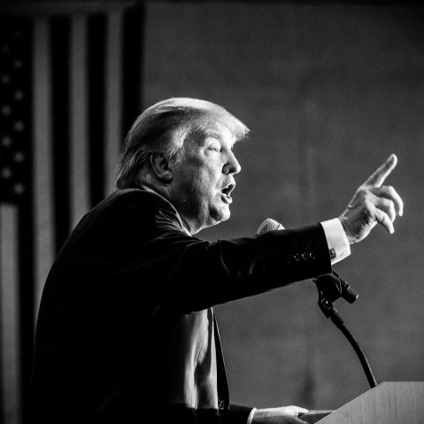 Republican presidential candidate Donald Trump speaks during a town hall event in Rochester, N.H., Sept. 17, 2015. (Photo by Mark Peterson/Redux for MSNBC)