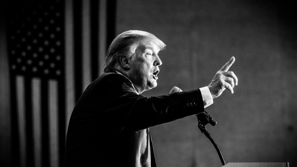 Republican presidential candidate Donald Trump speaks during a town hall event in Rochester, N.H., Sept. 17, 2015. (Photo by Mark Peterson/Redux for MSNBC)