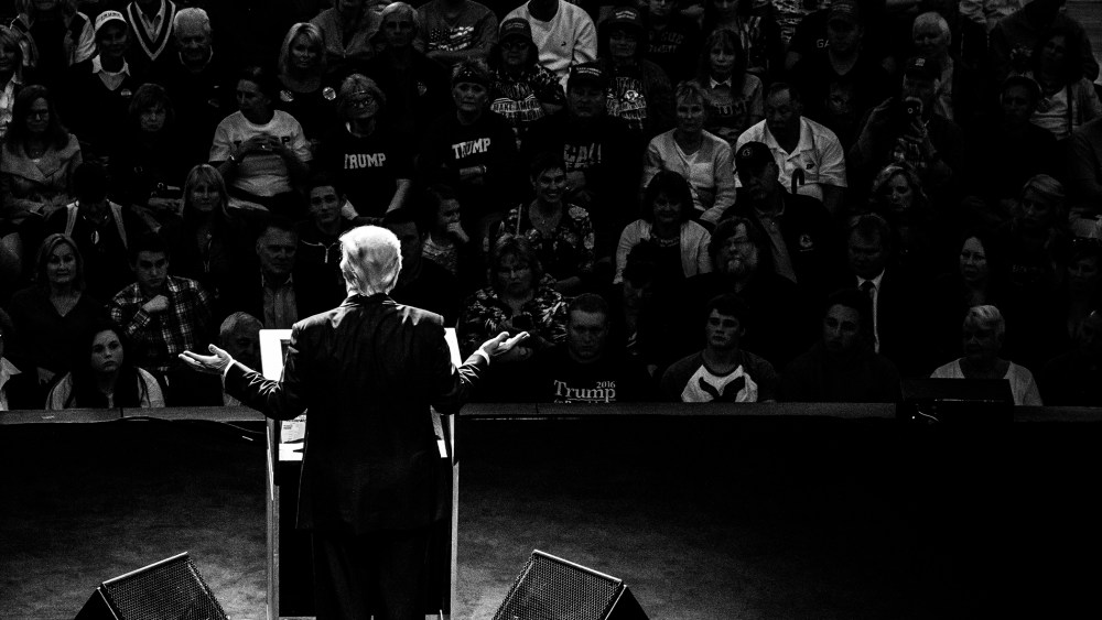 Presidential candidate, Donald Trump at a rally in Carmel, Indiana. (Photo by Mark Peterson/Redux for MSNBC)