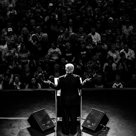 Presidential candidate Donald Trump at a rally in Carmel, Indiana. (Photo by Mark Peterson/Redux for MSNBC)