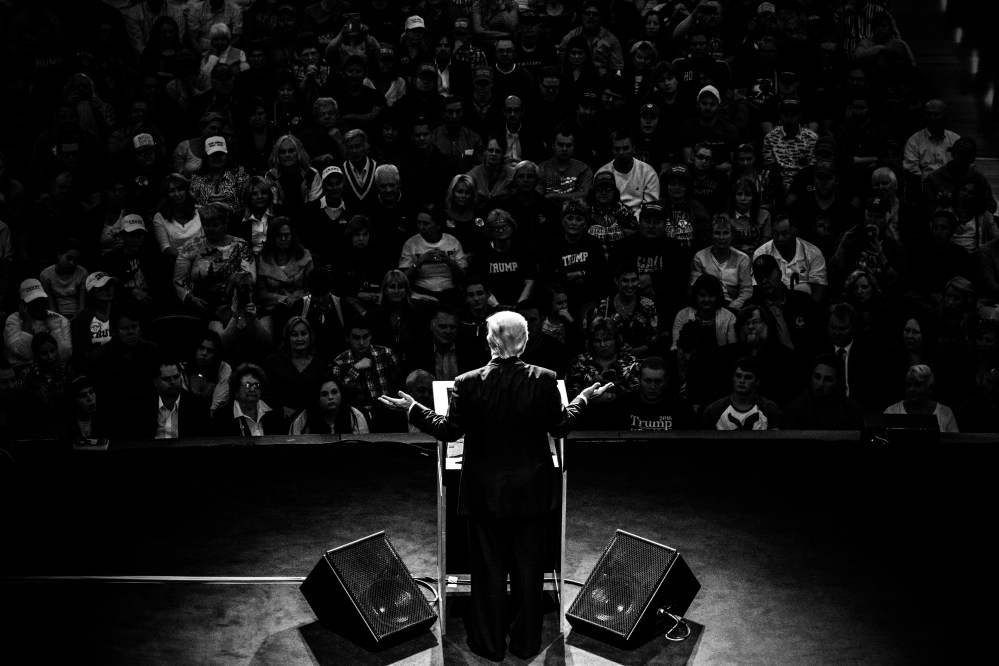 Presidential candidate Donald Trump at a rally in Carmel, Indiana. (Photo by Mark Peterson/Redux for MSNBC)