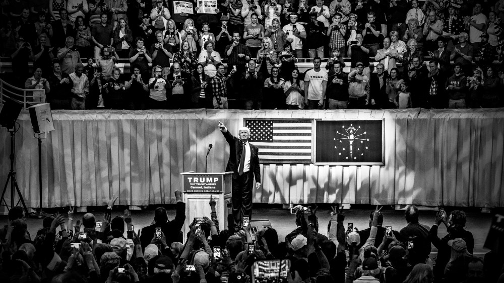 Republican presidential candidate Donald Trump holds a rally in Carmel, Ind., on May 2, 2016. (Photo by Mark Peterson/Redux for MSNBC)