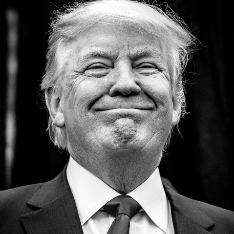Donald Trump speaks at a press conference at Hilton Garden Inn on Staten Island, N.Y., April 17, 2016. (Photo by Mark Peterson/Redux for MSNBC)