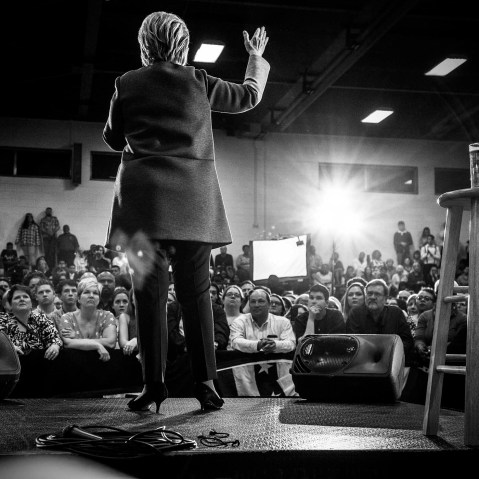 Democratic presidential candidate Hillary Clinton speaks during a rally in Norflk, Va., on Feb. 29, 2106. (Photo by Mark Peterson/Redux for MSNBC)