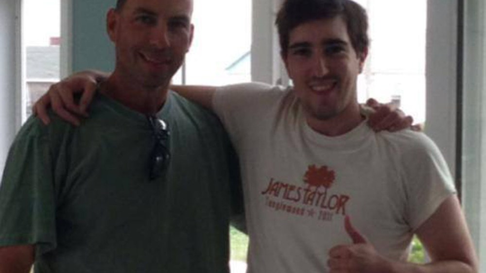 Sean Murphy posing with survivor Jeff Bauman (Facebook.com)