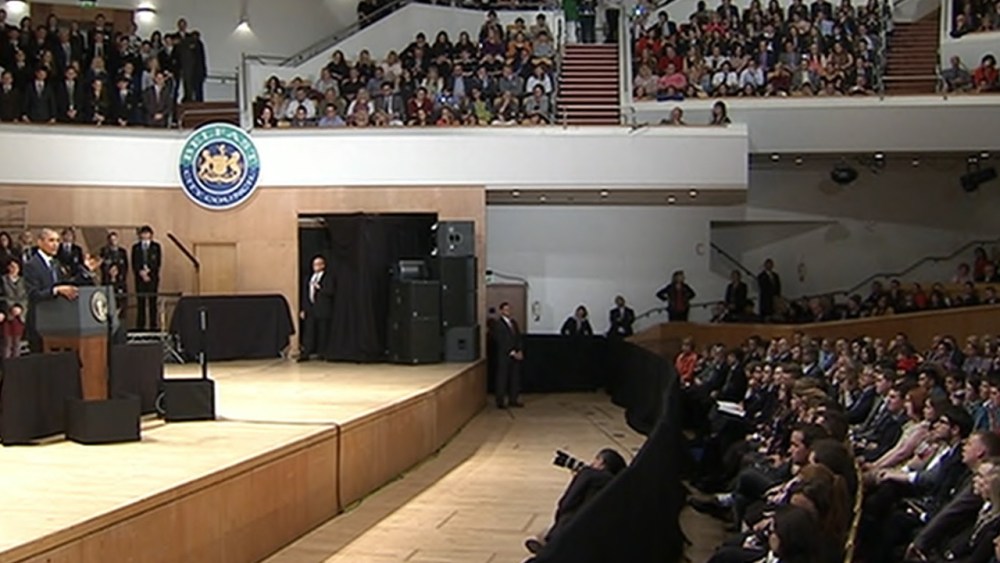 US President Barack Obama speaks during an event on June 17, 2013 in Belfast, Northern Ireland.