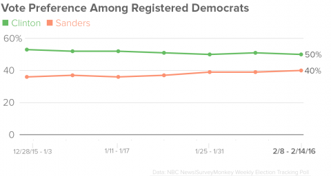 Vote Preference Among Registered Democrats (NBC News/SurveyMonkey)