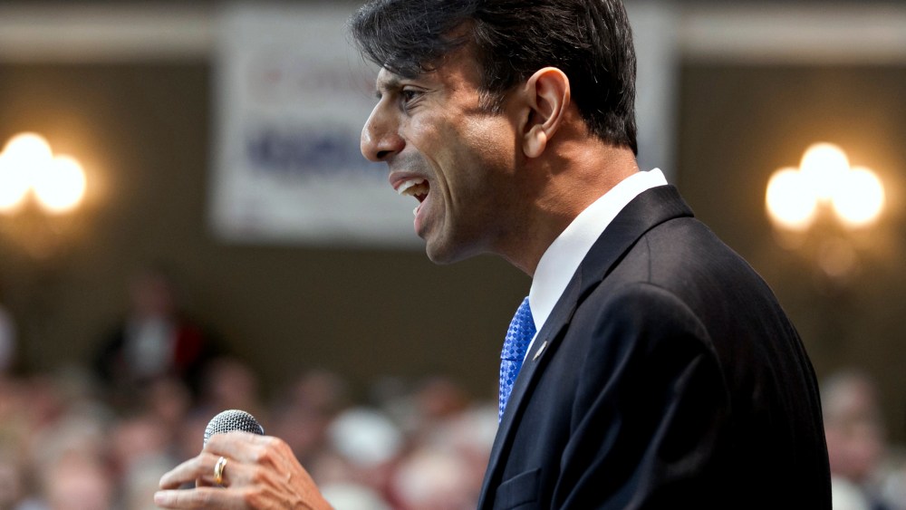 Louisiana Gov. Bobby Jindal addresses the Nebraska Republican Convention in Grand Island, Neb., Saturday, July 14, 2012.