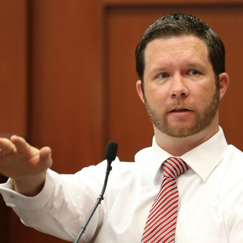 Jonathan Good, a neighbor who witnessed part of the confrontation between George Zimmerman and Trayvon Martin testifies during the 15th day of Zimmerman's trial in Seminole circuit court, in Sanford, Fla., on June 28, 2013. (AP Photo/Orlando Sentinel,...